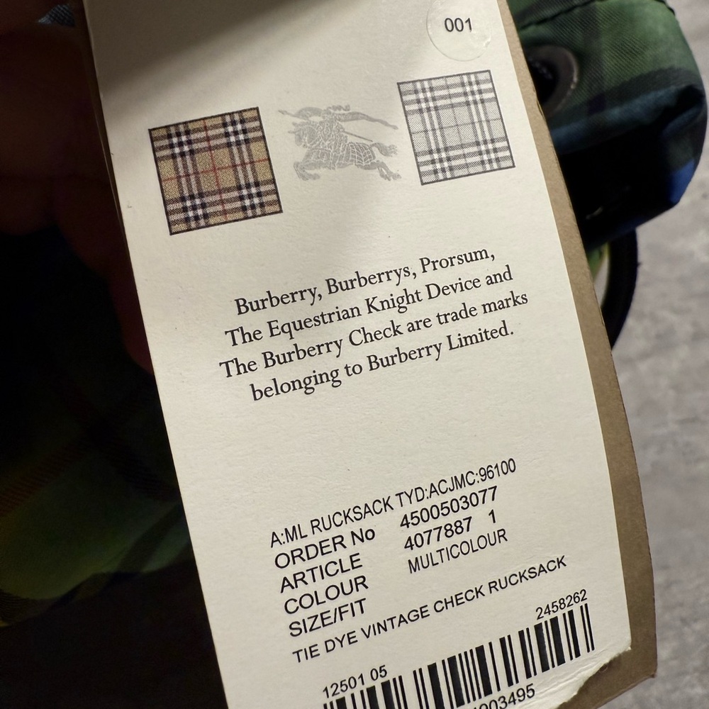 Burberry Multicolor Plaid Rucksack - Picture 7 of 8